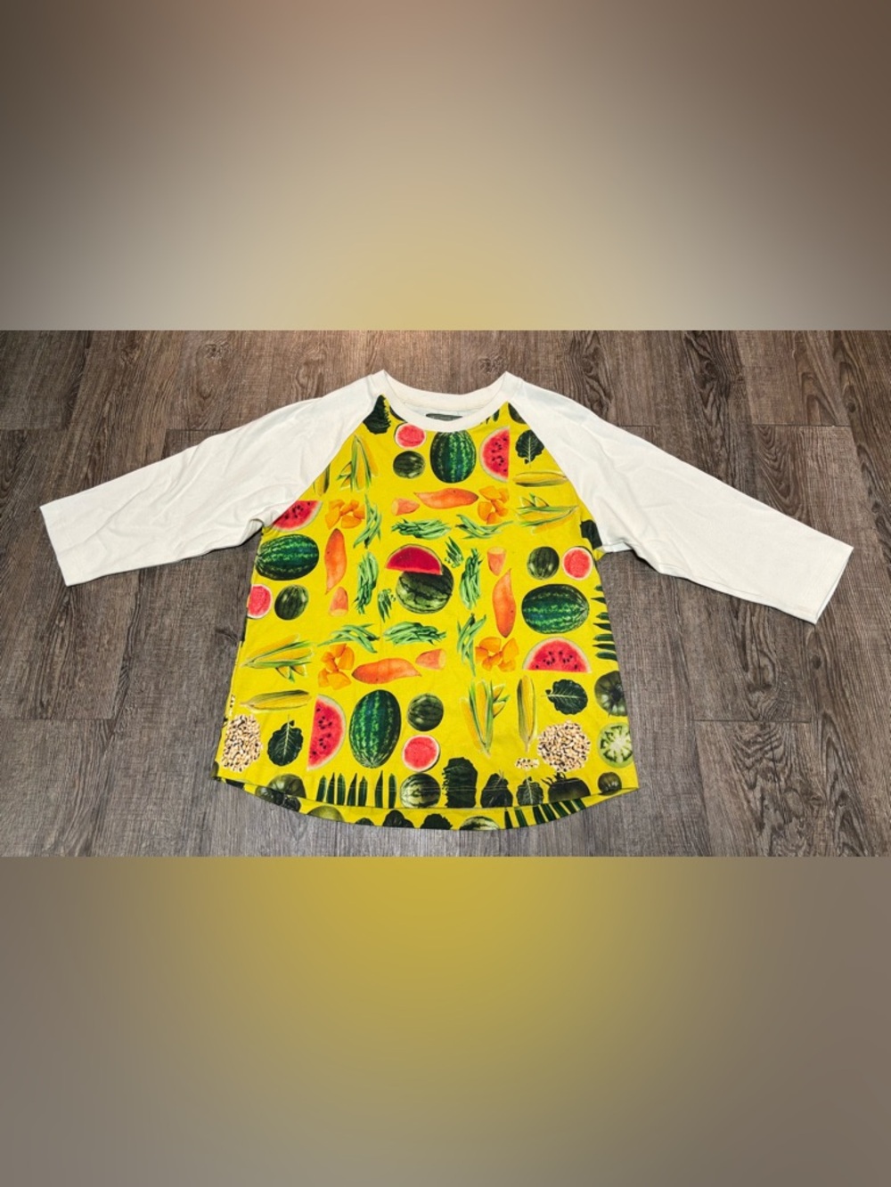 NWOT! Denim Tears Fruit Collage Baseball Raglan Tee Size Large